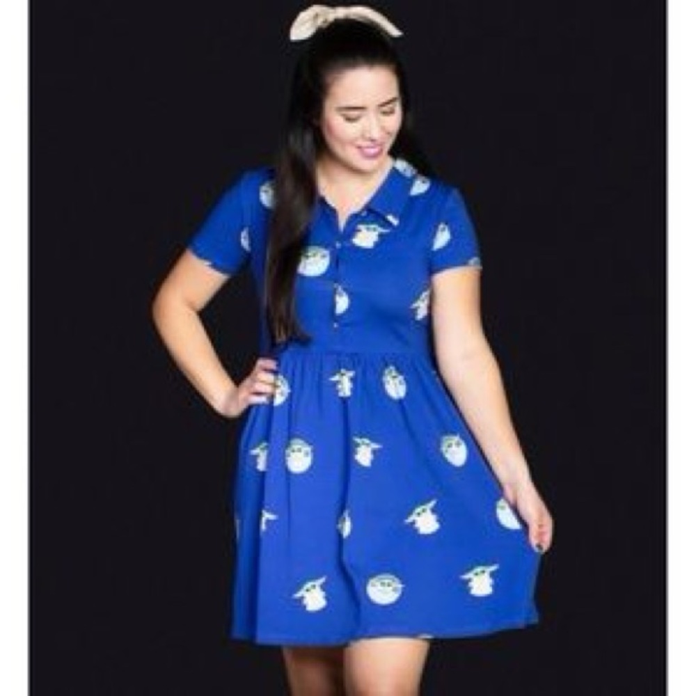 Blue Printed Women's Dress